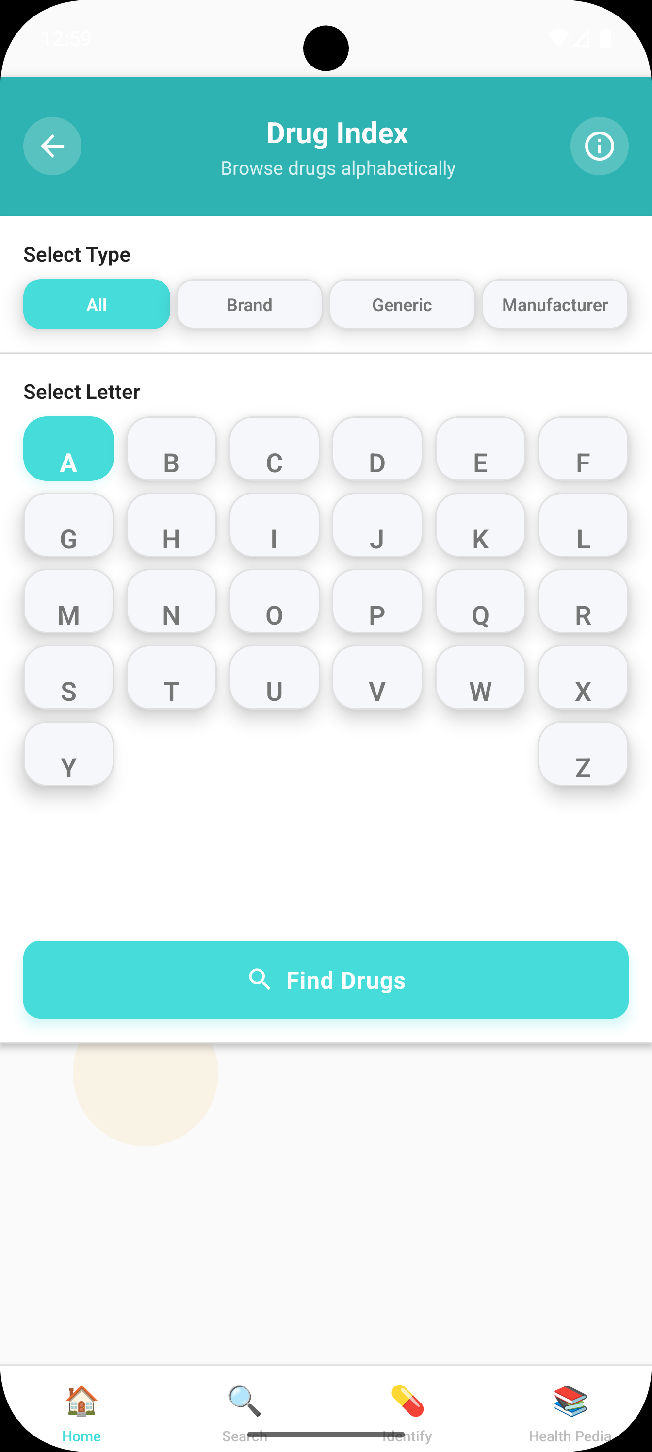 Search pill by index a to z Pill Identifier and Drug Info